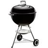 Weber Original Kettle BBQ a carbone, sup. cottura Ø 47 cm, con coperchio e vaschetta smaltati, termometro sul coperchio, sistema di pulizia One-Touch - Nero (13101053)