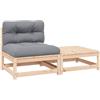 vidaXL Set Divani da Giardino 2 pz con Cuscini Legno Massello Pino