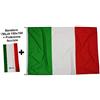 Domina Pubblicità Bandiera Italiana + Bandana Tubolare Bandiera Italia 150x100 Centimetri Tessuto Nautico Antivento 115 gram/m², Bandiera d'Italia Con Cordini o Ganci, Doppia Cucitura Perimetrale, Fettuccia Di Rinforzo