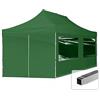 TOOLPORT Gazebo Pieghevole Giardino 3x6m - 4 Laterali Alluminio Telo Idrorepellente Padiglione Mercati Sagre Verde