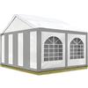 TOOLPORT Tendone per Feste 3x4 m Gazebo Party per sagre, mercati ca. PE 450 N Bianco-Grigio