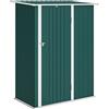 Outsunny Casetta da Giardino 1.07m² in Acciaio Zincato, Capanno Porta Attrezzi con Porta Bloccabile, Tetto Inclinato, 142x86x189 cm, Verde