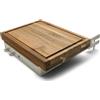 Grillrost.com Das Original Supporto per Tutte Le Piastre da Fuoco con Uno Spessore di 3-12 mm | Legno di Acacia e Acciaio Inox - Made in Germany