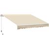 Outsunny Tenda da Sole per Esterno Avvolgibile 3.6x2.5 m, Tenda da Sole a Bracci Estensibili Parasole Protezione UV Impermeabile per Porte e Finestre con Apertura a Manovella, Crema