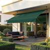 pro.tec Tenda da Sole a Muro con Pali di Supporto Telescopici Installazione Senza Fori Tettuccio Parasole a Manovella e Bracci Tela 300 x 120 cm (LxP) Verde Scuro