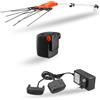 STOCKER - Kit Abbacchiatore Telescopico Magma E-51 21V con Batteria 4Ah e Caricabatterie Doppio - Raccolta Olive Professionale Fino a 4,5m - Garanzia Estesa