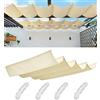 Woace Vela Ombreggiante a Onda Retrattile Tenda da Sole per Esterno Vele Ombreggianti Impermeabile Telo Parasole con Fune Occhiellato Protezione UV Tenda Vela per Giardino Terrazza 0.5x2M Crema