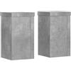 vidaXL Supporti per Piante 2 pz Grigio 10x10x18 cm Legno Multistrato, Supporto per Fiori, Porta Fiori, Supporto per Piante da Interno, Porta Piante