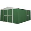 Notek Box in Acciaio Zincato Casetta da Giardino in Lamiera 3.60 x 4.30 m x h2.10 m - 185 KG - 15 metri quadri (Verde)