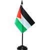 Anley Palestine Deluxe Desk Flag Set - 15,2 x 10,2 cm in miniatura palestinese PS bandiera da scrivania con 30,5 cm asta solida- base nera e punta a lancia