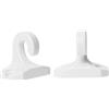 T-TENDA - Ganci a Pavimento per Tenda da Sole a Caduta, Coppia di Ganci ad Uncino per Agganciare la Tenda sulla Ringhiera o al Pavimento, in PVC, Made in Italy, Colore Bianco