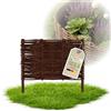 Floranica 1 pezzo Recinzione in vimini 40 cm x 40 cm - Staccionata da giardino intrecciata Palizzata Recinzione naturale Bordo aiuola