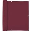jarolift Copertura per Balcone Impermeabile, Telo di Rivestimento e Protezione per Balcone, 500 x 75 cm (24 Occhielli), Rosso Vinaccia