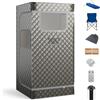COSTWAY Cabina Sauna a Vapore 3L, Sauna da Casa con Massaggiatore per Piedi, 9 Livelli di Temperatura, Timer 90 Minuti, Sedia Pieghevole e Tappetino, Spa Personale per Casa (Grigio)