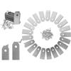BUSSNISS Lama di ricambio per robot tosaerba, lunghezza 43 mm, in acciaio inox, con viti per una maggiore potenza di taglio