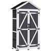 MCombo, armadio per attrezzi da giardino con tetto a capanna in legno, grigio/naturale 1000EY, 48 x 90 x 178 cm (Grigio)