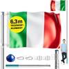MONZANA® Asta per bandiera telescopica in alluminio 630cm base da 60cm banciera inclusa Italia