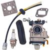 IMJ-Global Carburatore per Decespugliatore a Scoppio | 42-62 cc | Foro Ø15 mm | Montaggio a Due | Guarnizioni | Candela di Accensione | Tubo con Filtro per Benzian | Filtro dell'Aria | Pezzo di Ricambio