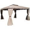 MICHELE SOGARI Gazebo 3X4 Giardino in Alluminio Copertura 250 GR. Antipioggia ZANZARIERE E Teli Laterali - Colore Beige Chiaro