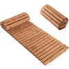 GIANTEX Sentiero in Legno da 245 cm, Sentiero in Legno di Abete e Filo di Acciaio, Binario Decorativo Rustico per Esterni, Giardino, Matrimonio in Spiaggia, 245,5x55x2 cm
