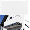 XUEDNGM Telo Frangivento per Balconi 90 x 570 cm Traspirante, Protezione Solare, Antivento Telo Frangi-Vista per Balconeper con Occhielli Corde e Fascetta, per Balcone Giardino, Bianco