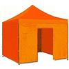 GrecoShop Teli/Parete/Copertura laterale per gazebo pieghevole impermeabile 3x3m Arancione - Mod. Loop