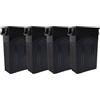 United Solutions TI0032 Highboy rifiuti Contenitore in Nero, Black, 4 pz