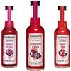Fruchtwerker Set di aceto e melograno, diverse varietà, fruttato, aceto di frutta, aceto di frutta, set di aceto, puro vegetale, dolce, in bottiglie di vetro (melograno + lampone + fragola)