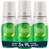SodaStream Sciroppo 3 lime al limone, 1 flacone da 9 litri di bevanda pronta, preparato in pochi secondi e sempre fresco, 3 x 440 ml