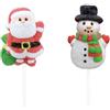 Generico Lecca Lecca Natalizio di Marshmallow, Pupazzo di Neve o Babbo Natale, 45g, 8x10 cm, Decorazioni Festive su Stecco