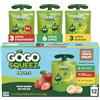 GoGo squeeZ Fruit on the Go Variety Pack, Apple, Banana & Strawberry, 3.2 oz (Pack of 12), Unsweetened Fruit Snacks for Kids, Gluten Free, Nut Free and Dairy Free, Recloseable Cap, BPA Free Pouches