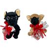 Zeus Party Peluche San Valentino - Cagnolino Cucciolo BullDog con Cioccolatini Lind Lindor e Letterina con Cuore Perfetto da regalare al tuo amore in ogni occasione (Nero)