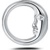 NovaNavel Piercing orecchio/naso/bocca faccia di luna in argento