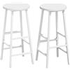 YOUDENOVA Set di 2 sgabelli da bar, struttura in legno e metallo, stabili e salvaspazio, con poggiapiedi, 71 cm, stile industriale, per cucina e sala da pranzo, Bianco