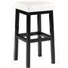 CLP Sgabello da Bar Taylor I Altezza Seduta 78 cm I Sgabello da Bar Imbottito con Rivestimento in Similpelle I Sgabello da banco con Struttura in Metallo Nero, Colore:Bianco