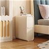 BAUBUY Comodino stretto con 2 cassetti Comodino in pelle in microfibra Tavolino da divano sottile minimalista per piccoli spazi Mobili per camera da letto
