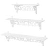 Acouto Mensola da Parete, 3 Scaffali Shabby Galleggianti Decorativi Intagliati, Facile Installazione, Organizer per Libri, per Camera da Letto, Soggiorno, Bagno,