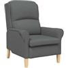 vidaXL poltrona Grigio scuro Tessuto, Poltrona, Seduta Moderna per Soggiorno, Accento Confortevole, Arredo Elegante per Relax