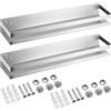 Lallisa 2 pezzi di mensole a parete in acciaio inossidabile (argento, 50 cm) - Mensola per doccia per bagno e doccia, design sospeso a parete, organizer per cestino portaoggetti per bagno, cucina e