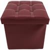Rebecca Mobili Puffo Rosso, Pouf Contenitore Bordeaux Quadrato salvaspazio, in Finta Pelle, Imbottito - Misure 30 x 30 x30 cm (HxLxP) - Art. RE6157