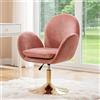 chairus Sedia da Scrivania in Velluto Sedia da Ufficio Girevole Poltrona Salotto Moderno Poltrocina Girevole Regolabile in Altezza, Rosa