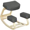 Vinsetto Sedia Ergonomica con Inginocchiatoio e Movimento a Dondolo, Sedia Posturale Imbottita Moderna in Legno di Betulla e Poliestere, 51x69x58 cm, Grigio