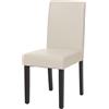 Mendler Sedia Littau ecopelle soggiorno cucina sala da pranzo 43x56x90cm - bianco piedi scuri