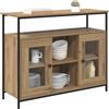 vidaXL Credenza Rovere artigianale 100 x 35 x 80 cm Legno multistrato, Mobile da pranzo, sideboard rettangolare, design moderno, armadio cucina, organizer pratico, arredamento contemporaneo
