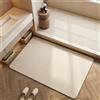 Hixingo Tappeto da Bagno in Diatomite, Tappeto Bagno Cucina Antiscivolo, Tappetino Super Assorbente e Asciugatura Rapida, Tappetino per Doccia e Ingresso (60x90cm,Colore Crema 2)