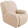 Hearda Copripoltrona Relax Reclinabile Universale, Tinta Unita Fodere Poltrona Relax Elasticizzato Copripoltrona 1 Posto con Tasca Copripoltrona Reclinabile Fodere per Poltrone (Beige)