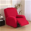 Hearda Copripoltrona Relax Reclinabile Universale, Tinta Unita Fodere Poltrona Relax Elasticizzato Copripoltrona 1 Posto Copripoltrona Reclinabile Fodere per Poltrone Rimovibile (Rosso)