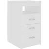vidaXL Cassettiera Bianca 40x50x76 cm in Legno Multistrato