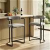 Ya-Home Set di 2 Sgabelli da Bar in Velluto Sgabelli Cucina Sgabelli Alti Moderni con Struttura in Metallo Sedie da Bar con Braccioli per Cucina Bancone, Grigio