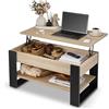 defiPad Tavolino da Salotto Sollevabile con Contenitore - Tavolo da Caffè Regolabile in Altezza 45-61 cm - Design Moderno Stile Industriale - Prodotto nell'UE - Nero + Rovere Sonoma